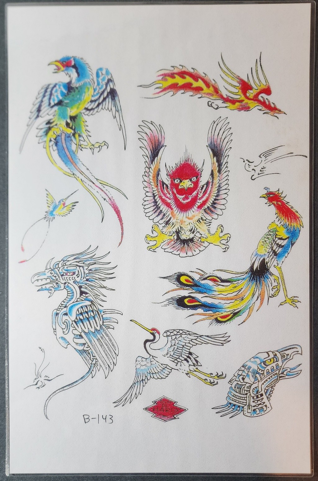 1989 Don Ed Hardy Traditional Vintage Style Tattoo Flash Sheet