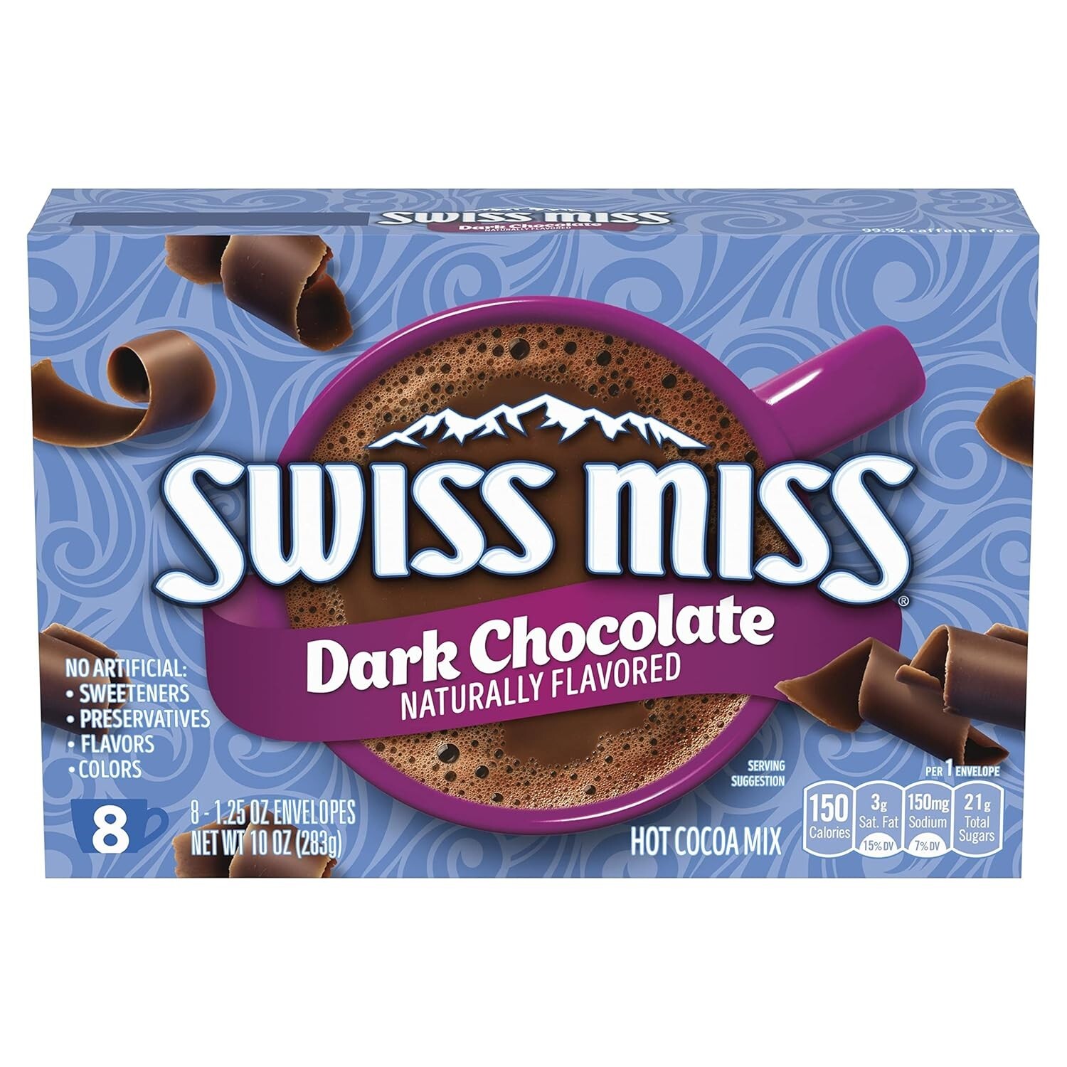 Swiss Miss DARK Chocolate Hot Cocoa Mix, 8 Envelopes 10 Oz Add Hot