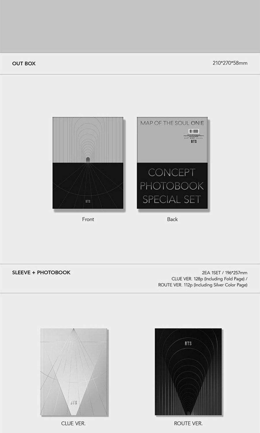 BTS MAP OF THE SOUL ON:E CONCEPT PHOTO BOOK SPECIAL SET FULL