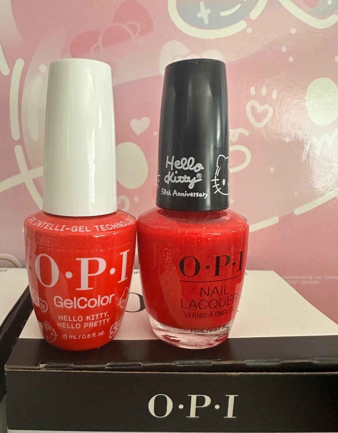 OPI Nail lacquer /Gel/Duo- HELLO KITTY 50TH ANNIVERSARY 0.5oz