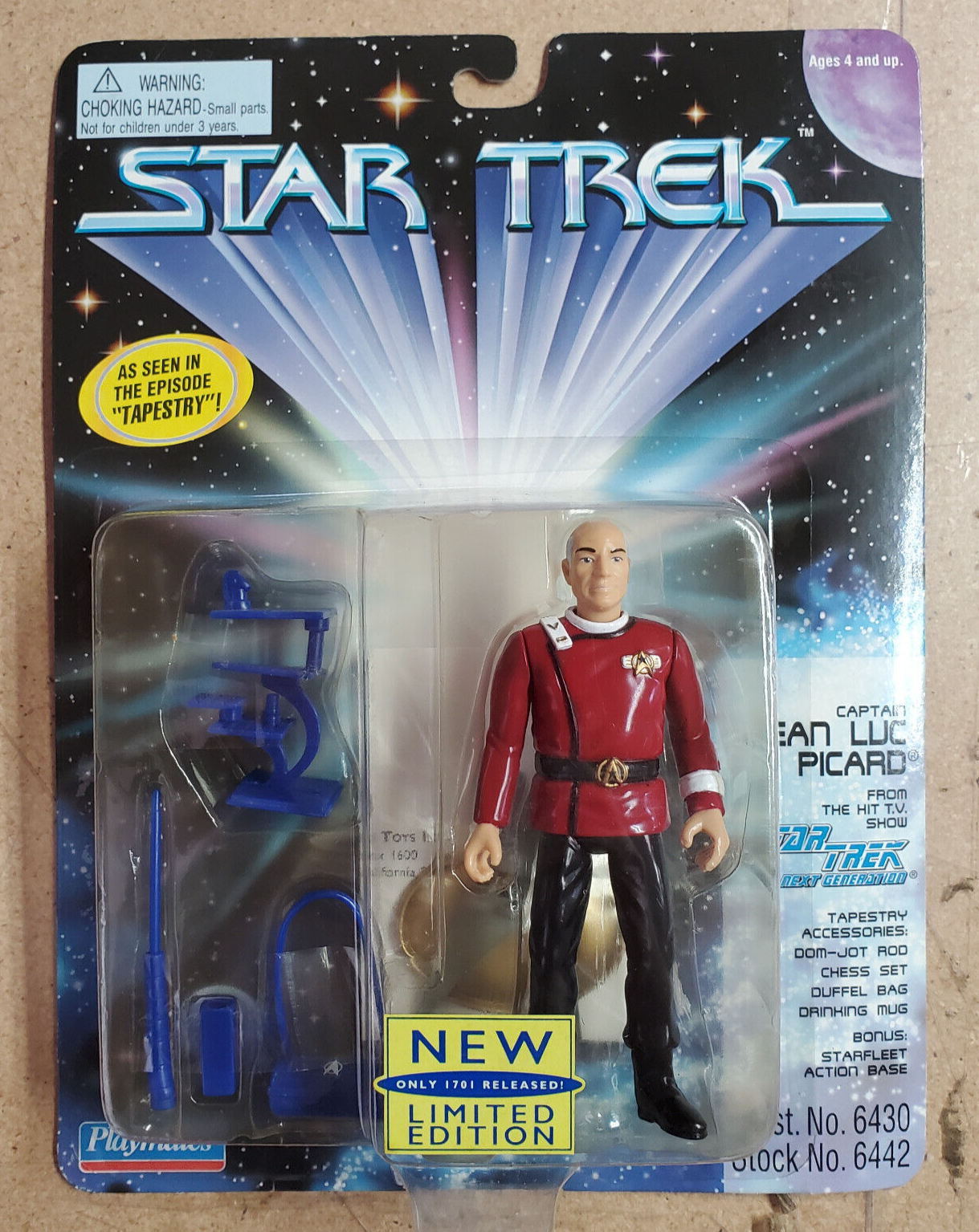 Picard Tapestry #6442 Star Trek:Next Gen Playmates 4½