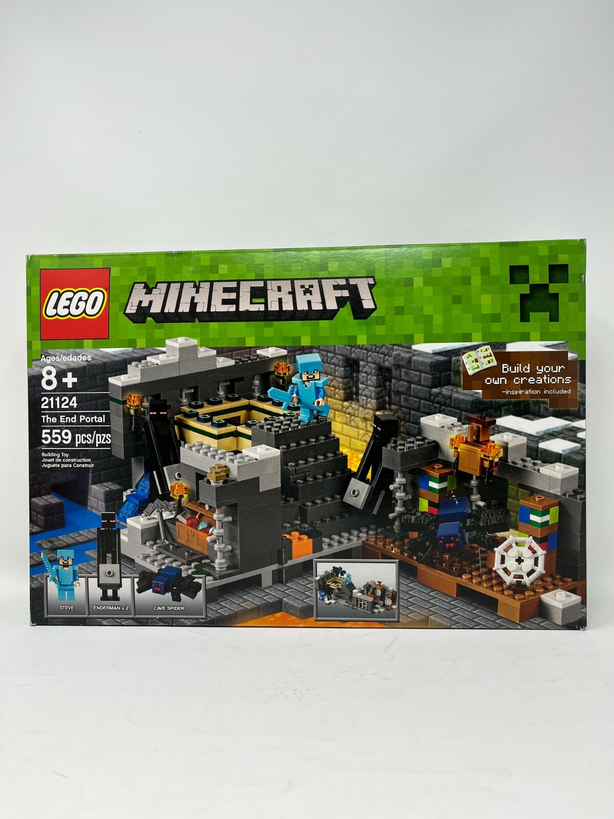 Lego 21124 Minecraft The End Portal 559 Pieces Steve Ederman Cave