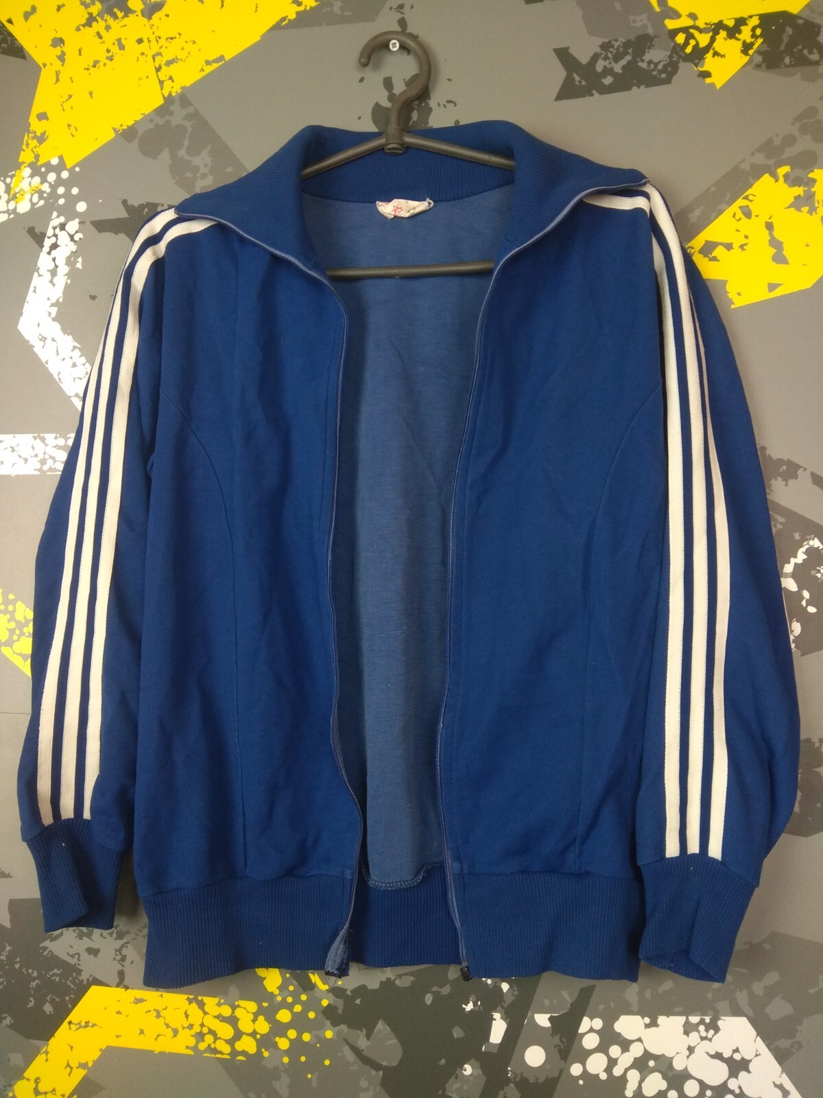 Adidas Vintage Jacket With Zipped Track-Top 80s 90s Blue Mens Size
