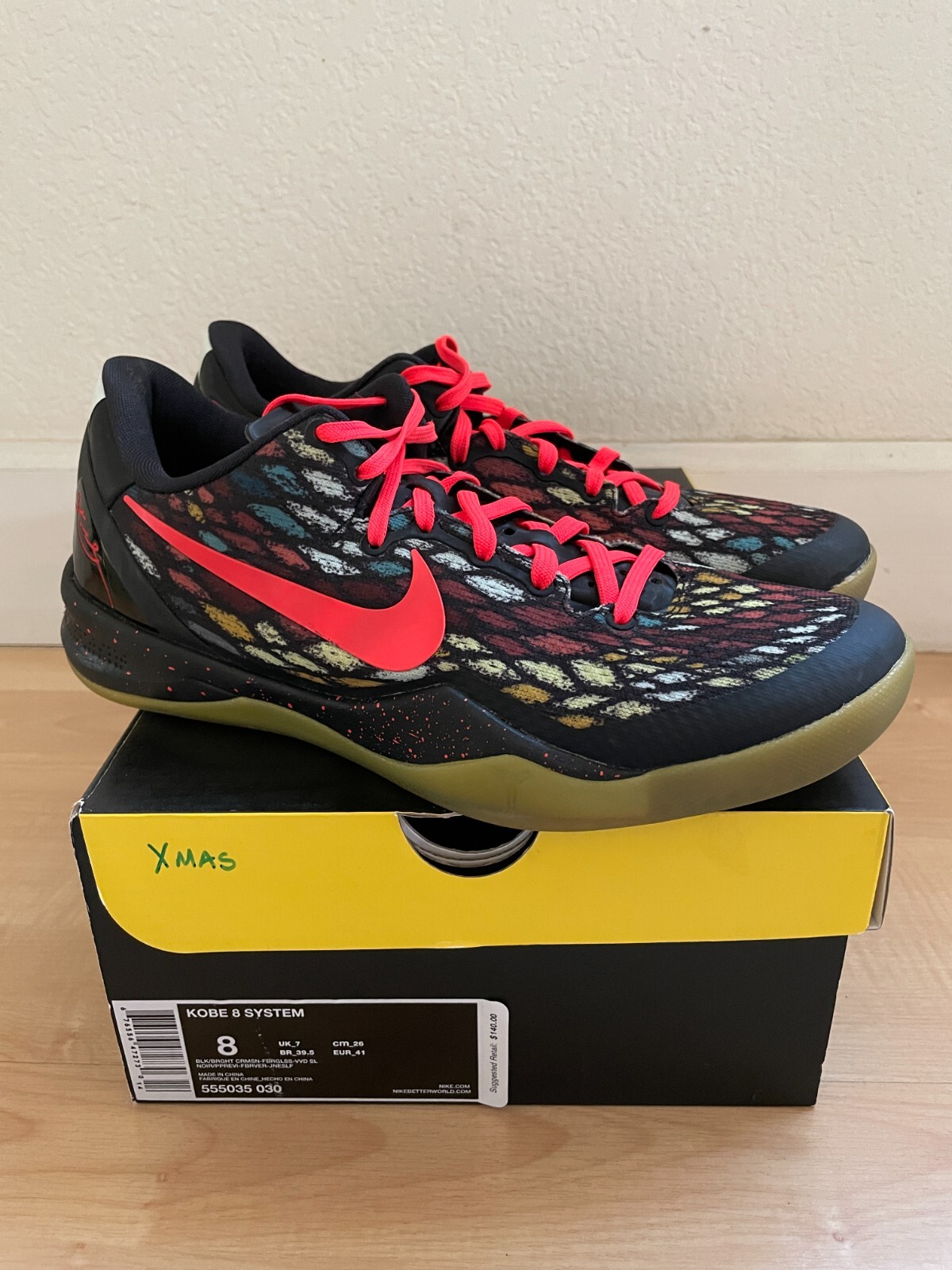 Nike Kobe 8 VIII Christmas Men's Size 8 555035-030 | eBay