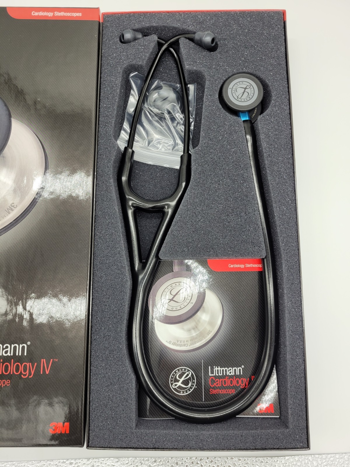 3M Littmann® Cardiology IV Stethoscope Black Tube Blue Stem 6201