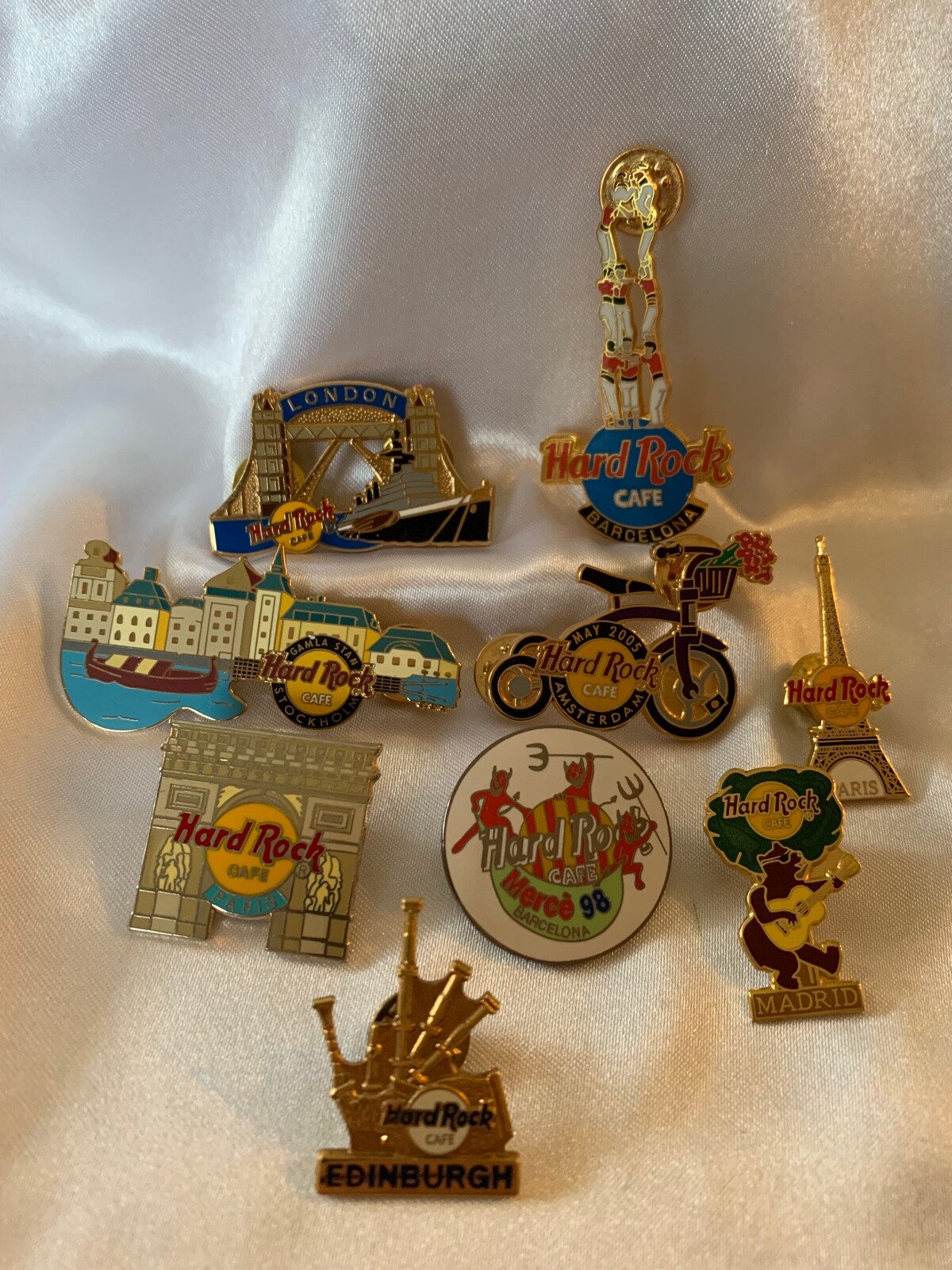 Hard Rock Cafe Pins European Cities - 5 W/Original Barcode | eBay