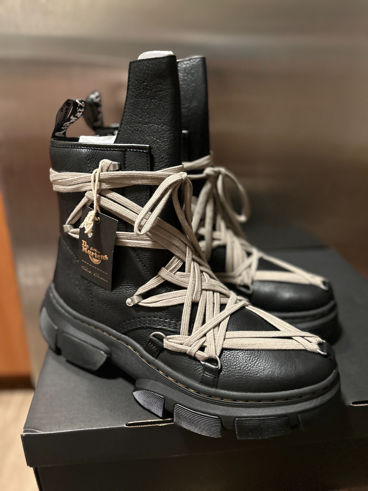 Rick Owens x Dr Martens 1460 DMXL MegaLace Boot 'Black' | eBay