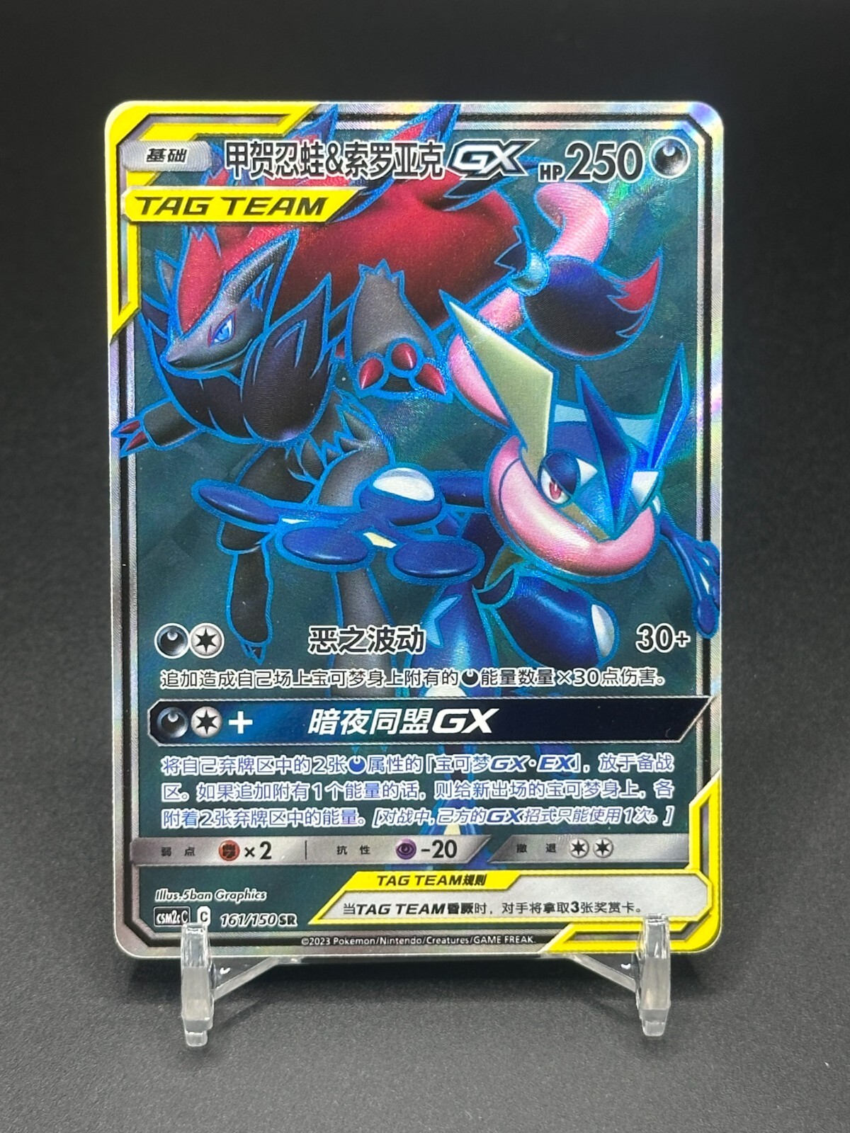 Pokémon TCG Chinese Greninja & Zoroark-GX CSM2cC-161/150 SR Holo