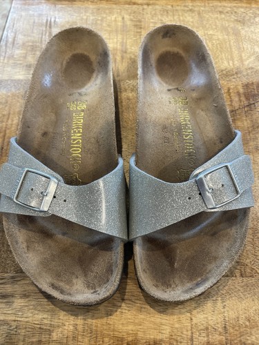 Birkenstock 38 women's Silver Sparkle Sandals | eBay