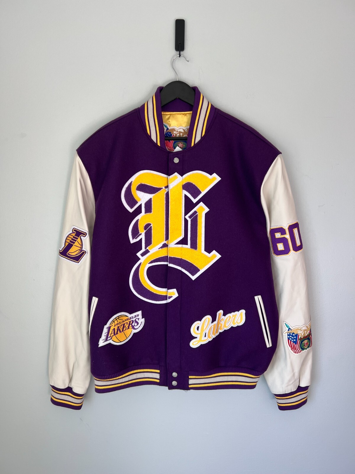 Jeff Hamilton Los Angeles Lakers Wool Leather Varsity Jacket