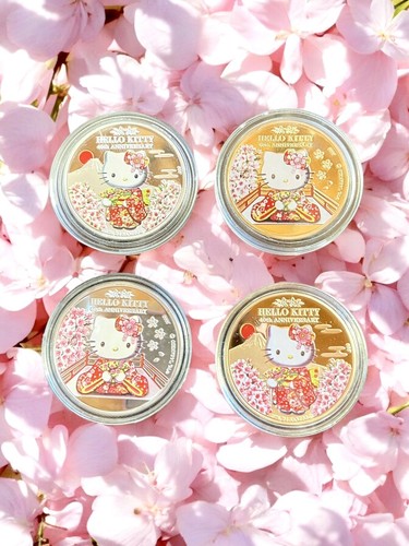 Hello Kitty 40th Anniversary Japanese Sakura Commemorative Gold