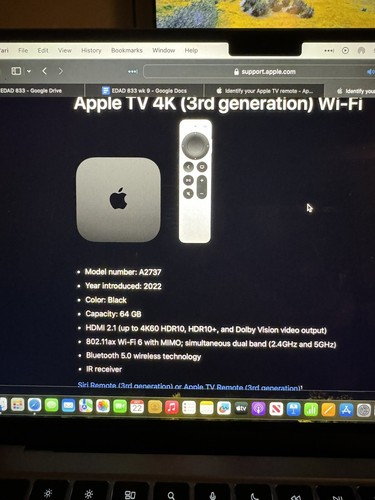 Apple TV 4K 3rd Generation 64GB Black MN873LL/A | eBay