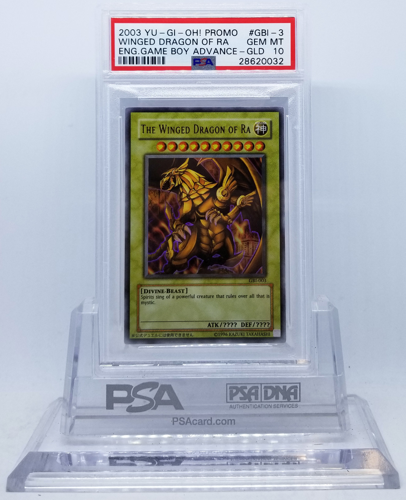 YUGIOH GBI-003 THE WINGED DRAGON OF RA ULTRA RARE PSA 10 GEM MINT