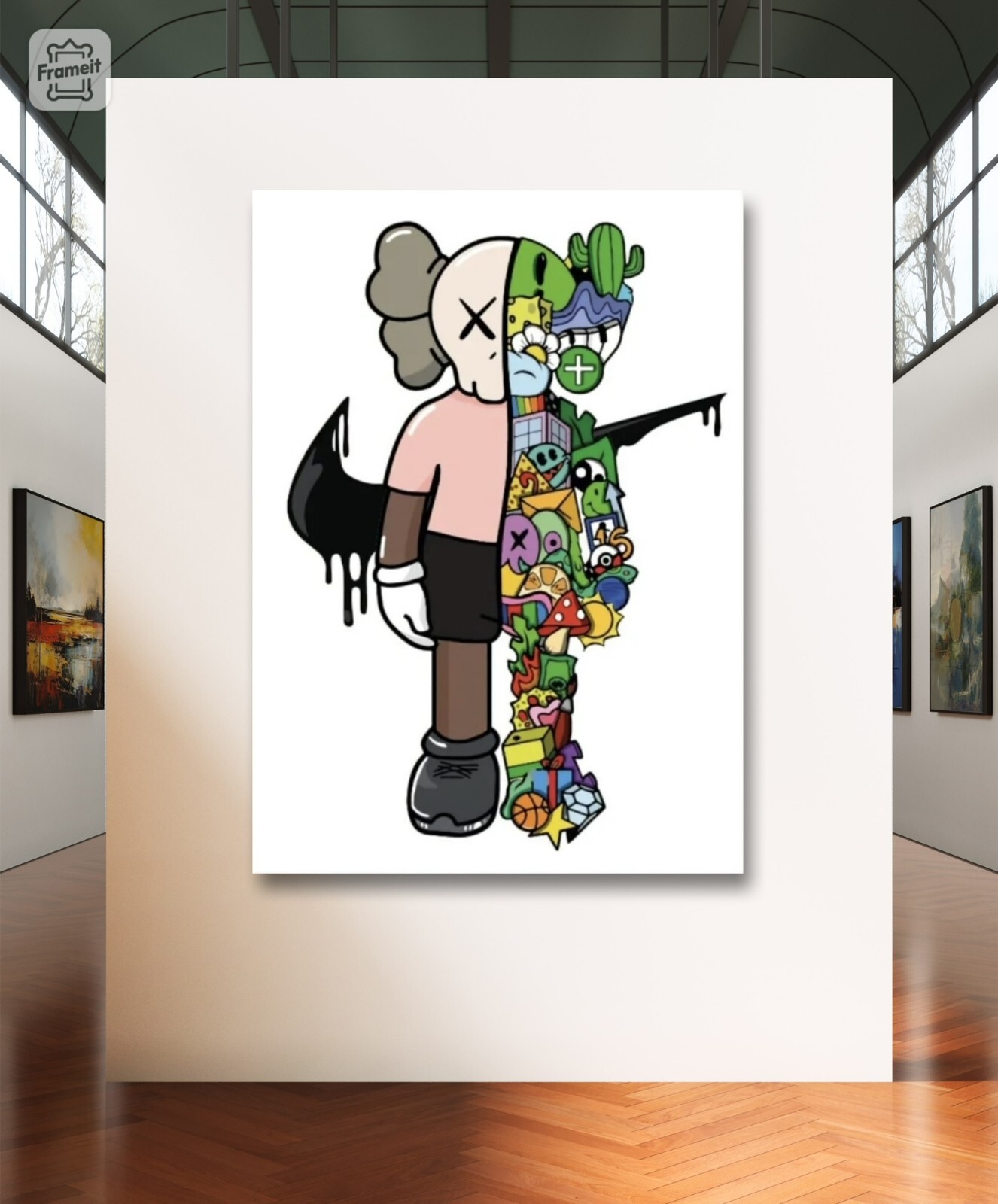 Kaws Nike Art Canvas Poster Wall Art Home Decor Gift Idea Urban
