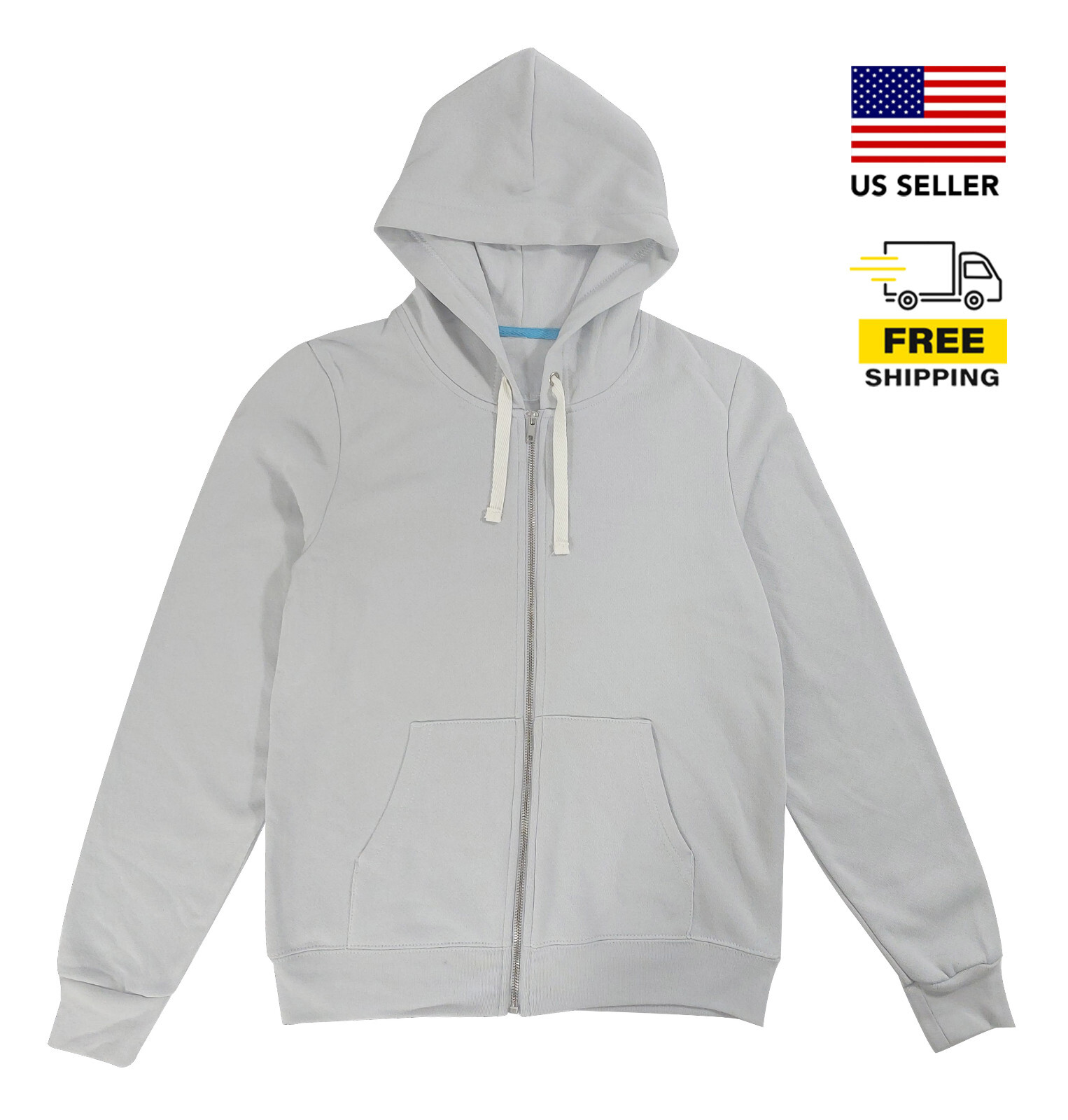 Men's Light Gray Zip-Up Hoodies/Sweatshirt | eBay