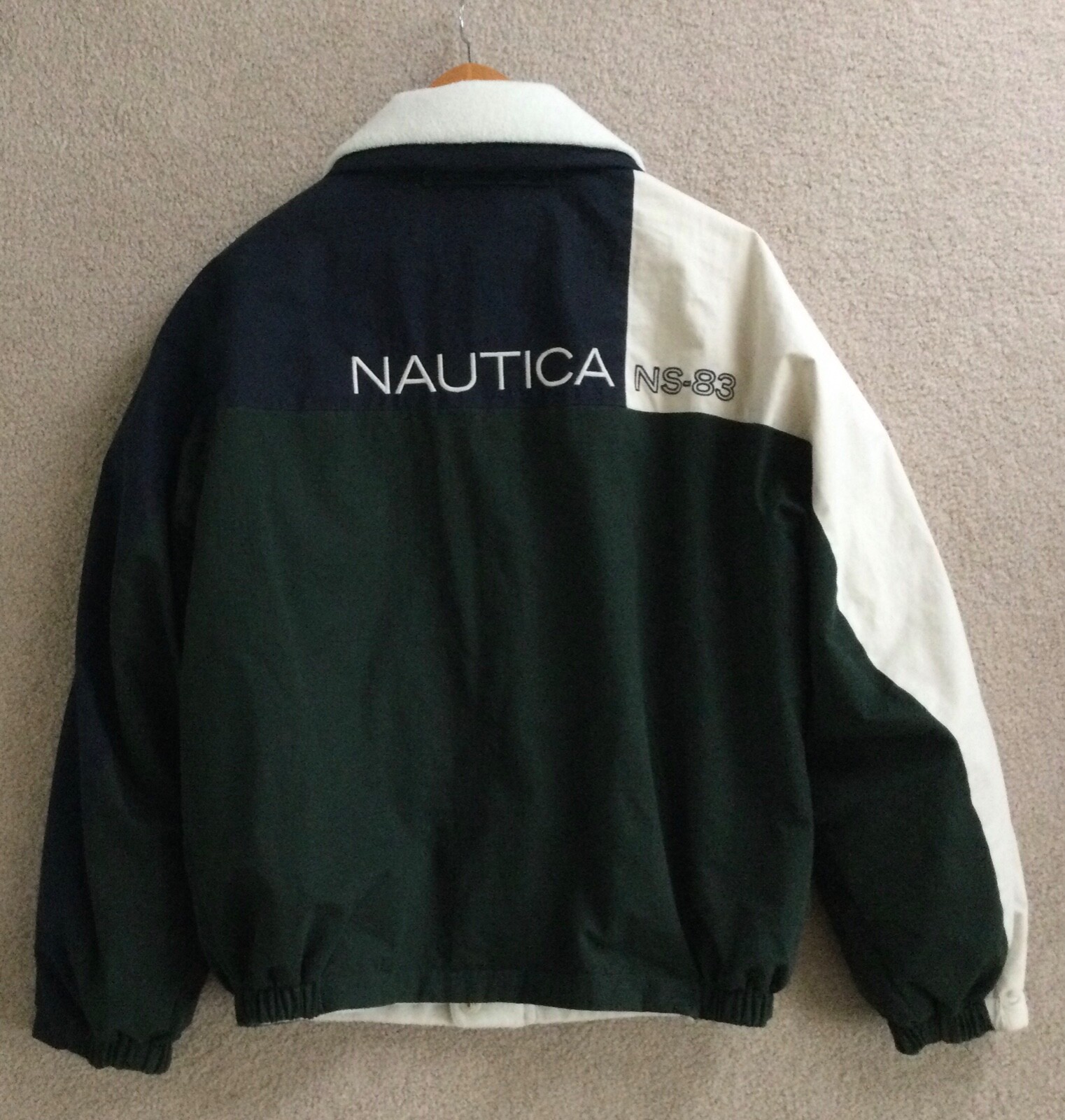 Rare Vintage Spell Out Nautica NS-83 Reversible Large Jacket vtg