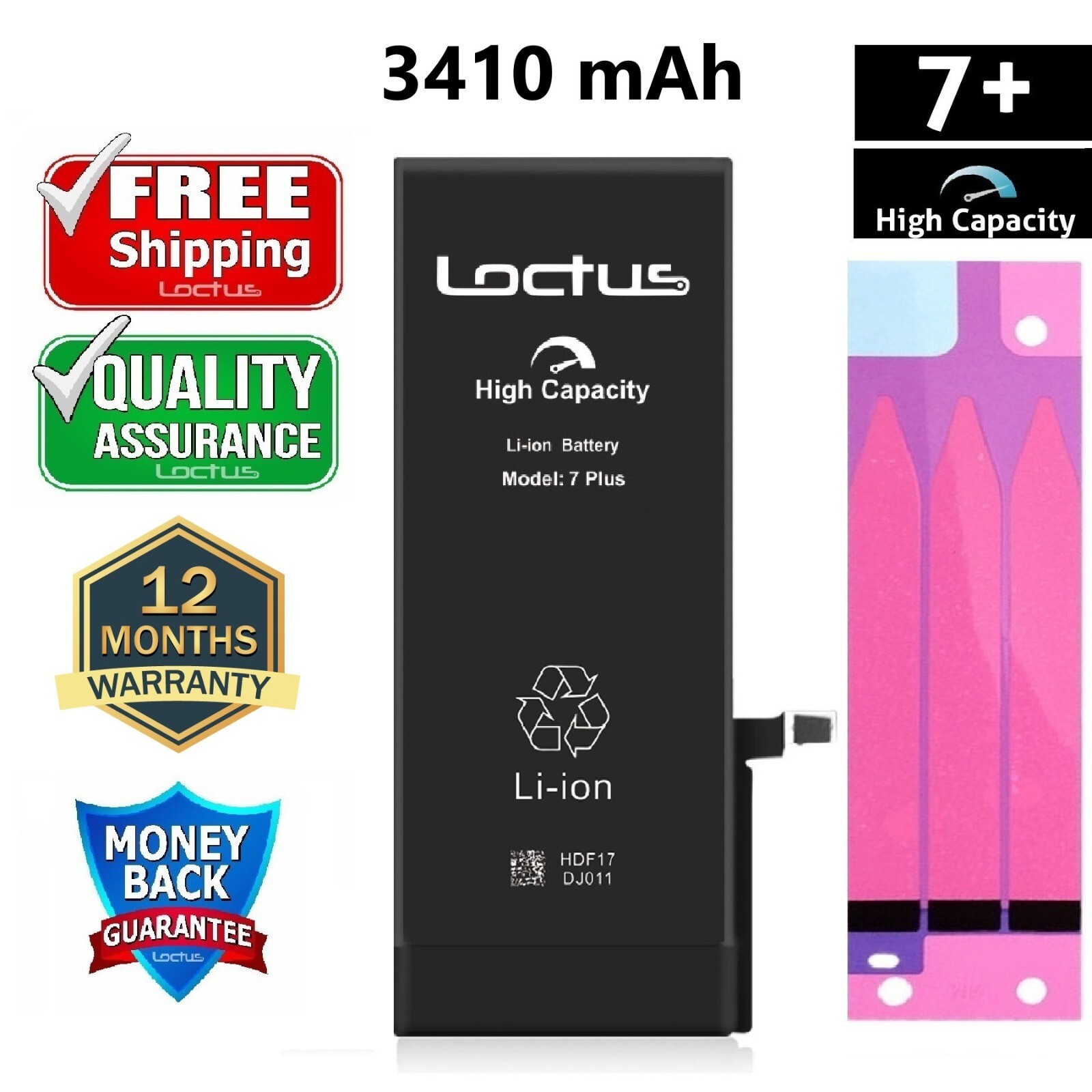 iPhone 7 Plus 3410mAh High Capacity Replacement Battery A1661