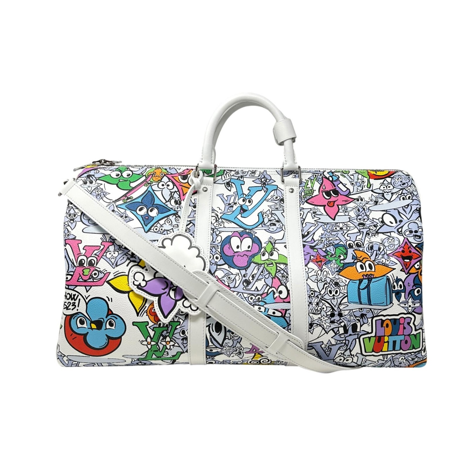 LOUIS VUITTON 2023 Comics White & Multi-Color Monogram Keepall