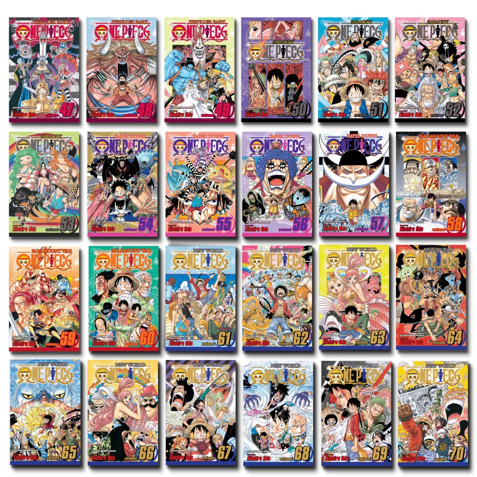 One Piece Manga Set 3 47-70, Thriller Bark to New World