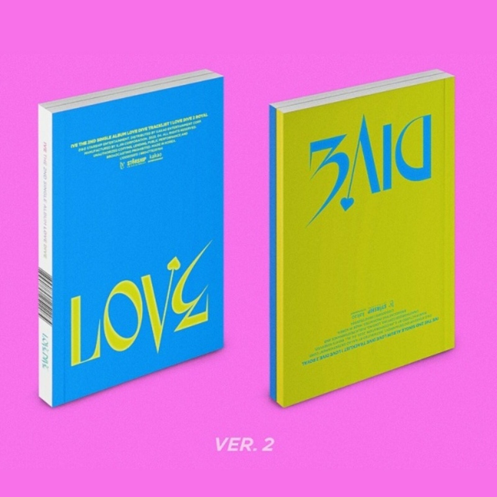 K-POP IVE 2nd Single Album LOVE DIVE Ver.2 CD+Book+Card+Heart