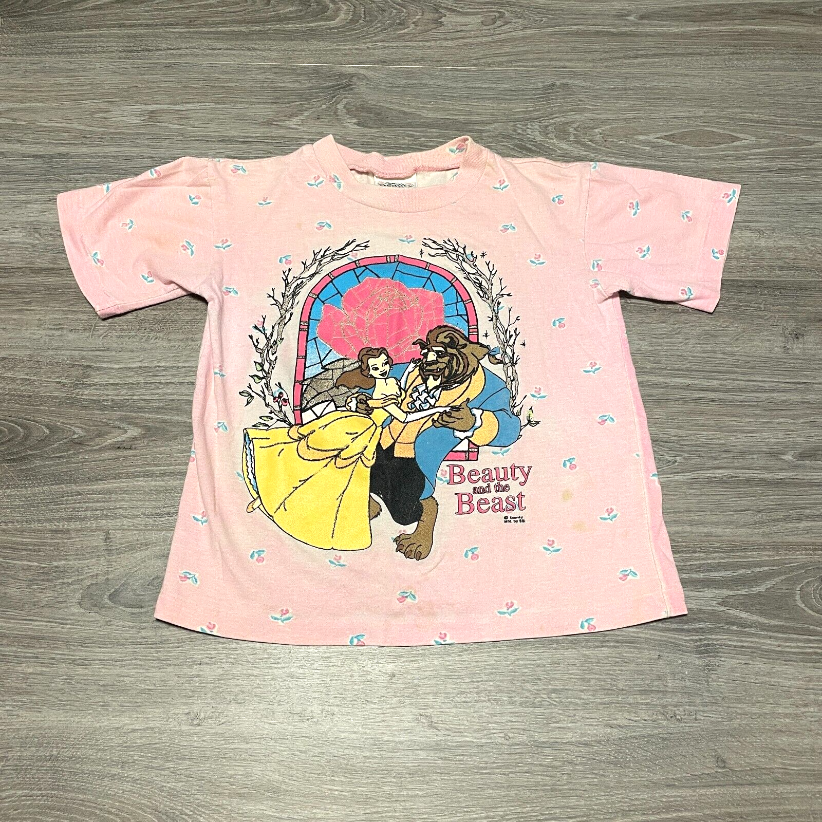 Girls Vintage 90s Disney's Beauty And The Beast Belle AOP T-Shirt
