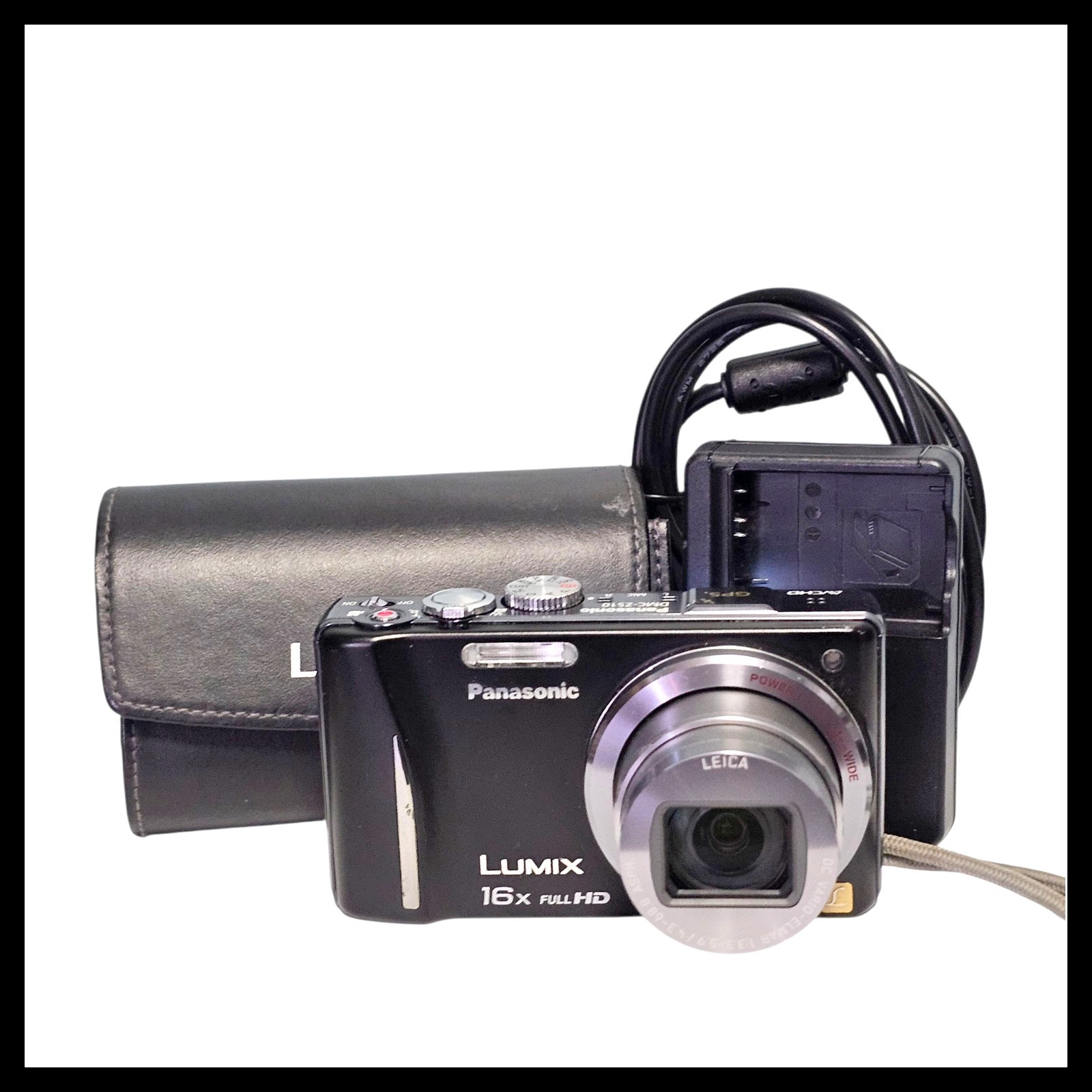Panasonic Lumix DMC-ZS10 14.1MP Digital Camera Black Charger 16GB