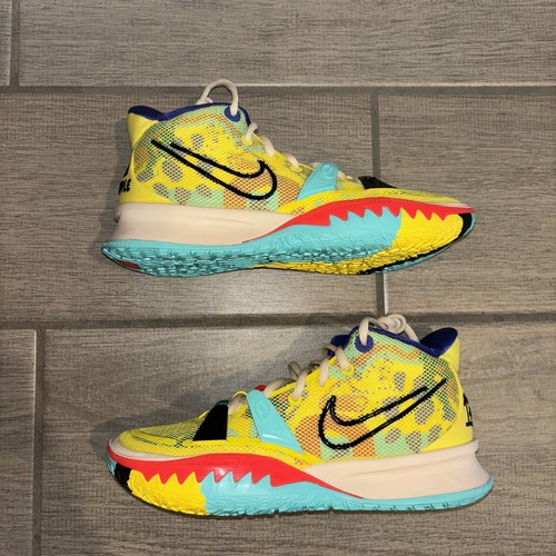RARE NIKE Kyrie 7 '1 World People' Yellow Strike Black Mens Size