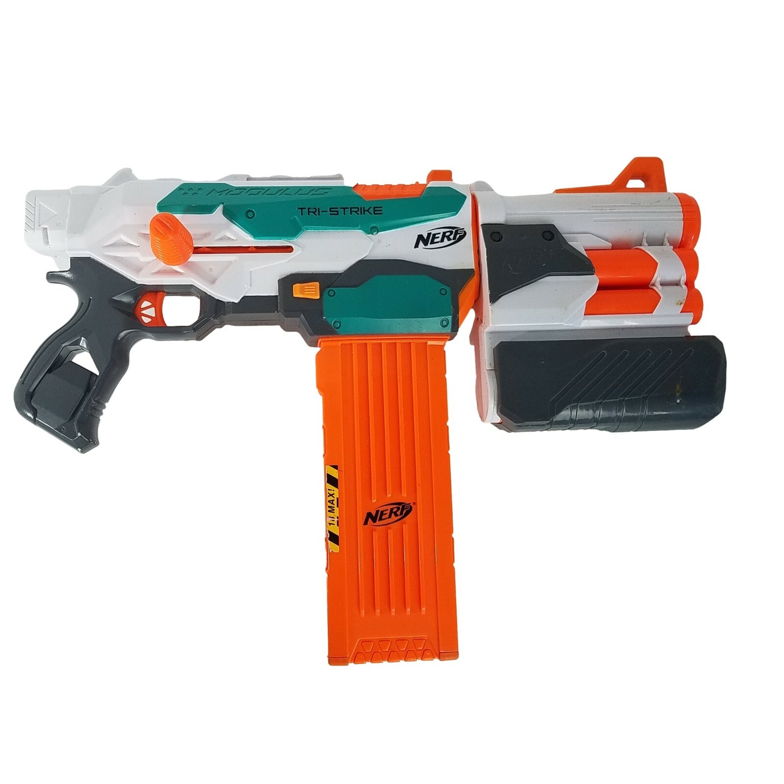 NERF Modulus Tri-Strike Blaster Toy w/ Barrel Attachment - 18