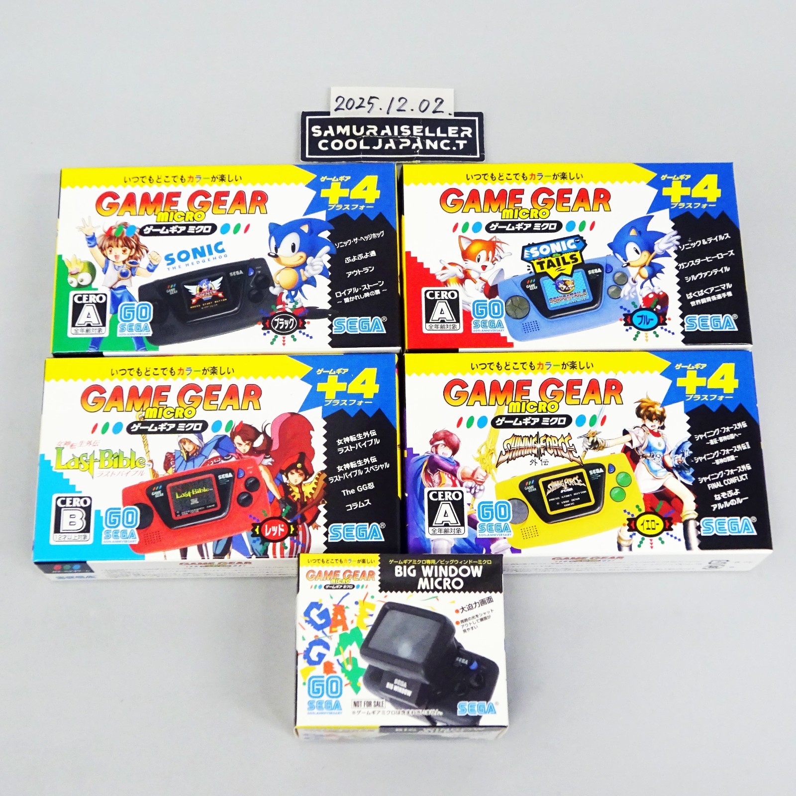 SEGA Game Gear Micro Console Big Window 4 Colors Complete Set 30th