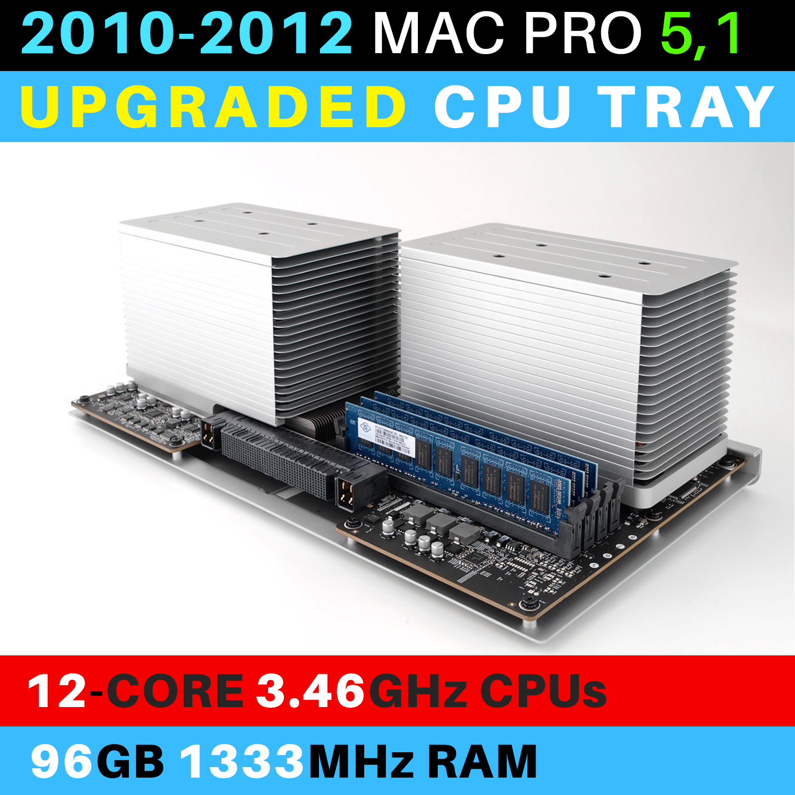 2010-2012  Mac Pro 5,1 CPU Tray - 12-Core 3.46GHz - 96GB RAM | eBay