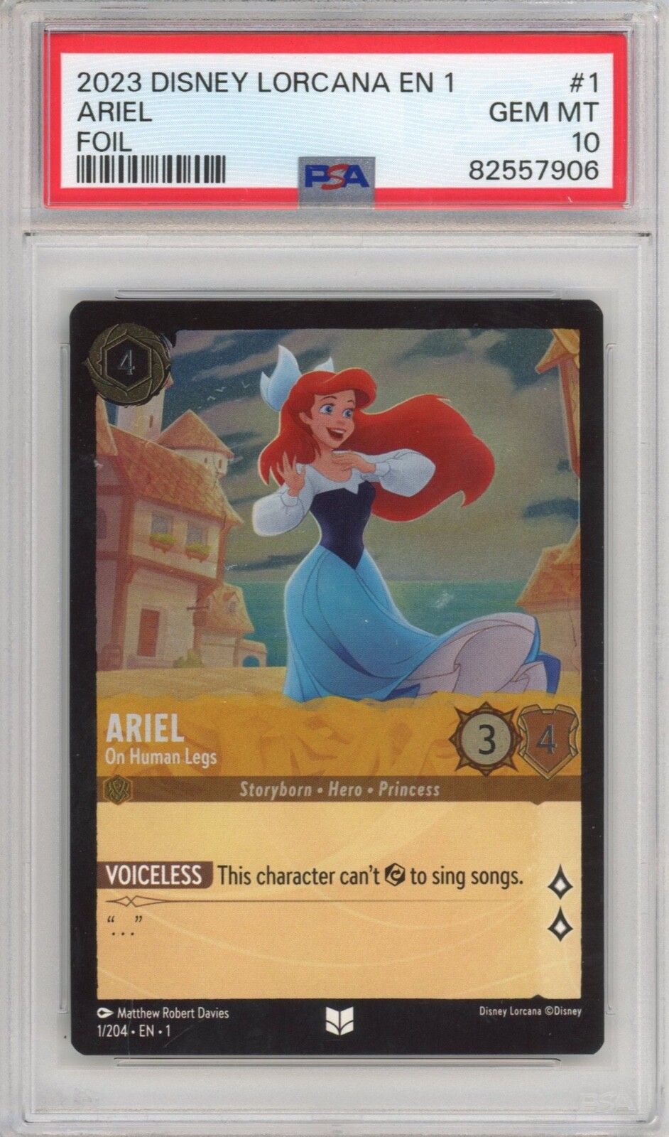 2023 Disney Lorcana Ariel On Human Legs FOIL 1 /204 GRADED PSA 10