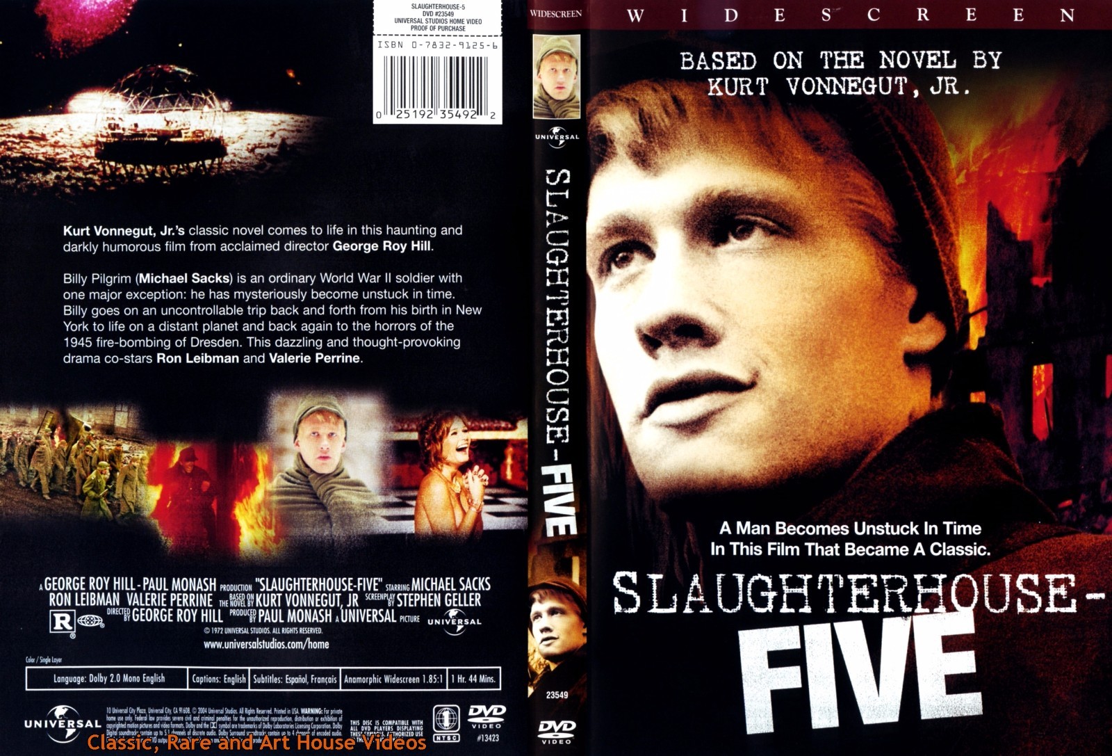 Slaughterhouse Five ~ DVD ~ Michael Sacks, Valerie Perrine (1972