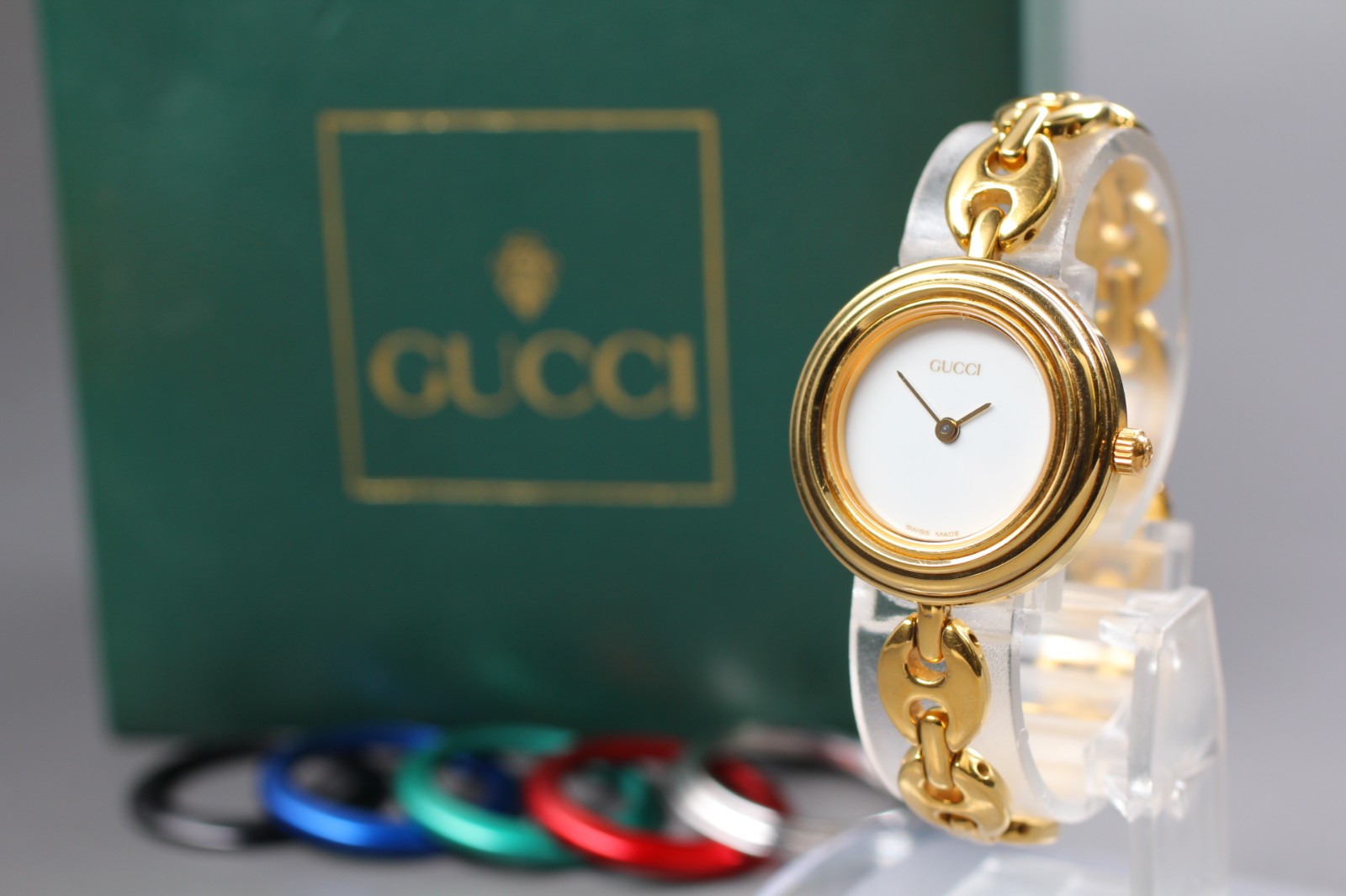 EXC+5 in Case] Gucci 11/12.2 Change Bezel 6 Color QZ Woman's Watch