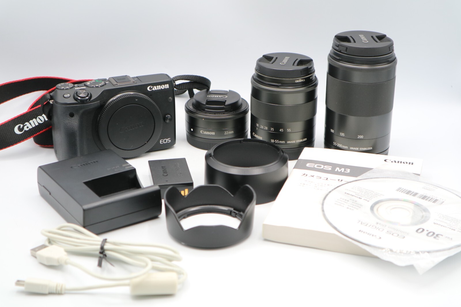 Canon EOS M3 18.0MP Digital Camera Black (Kit w/ 22mm 18-55mm 55