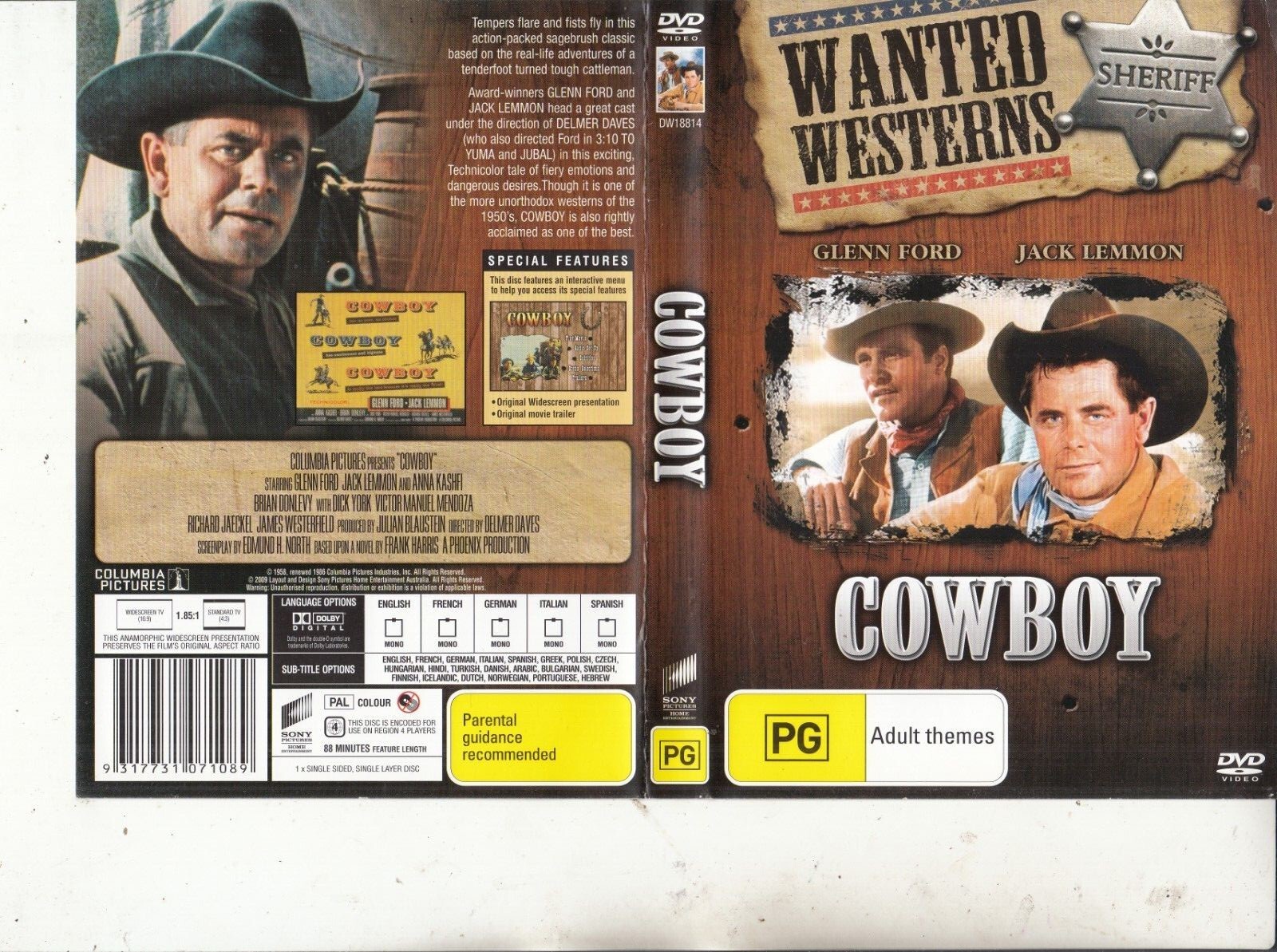 Cowboy-1958-[Glenn Ford]-Wanted Westerns-Movie WW-DVD | eBay