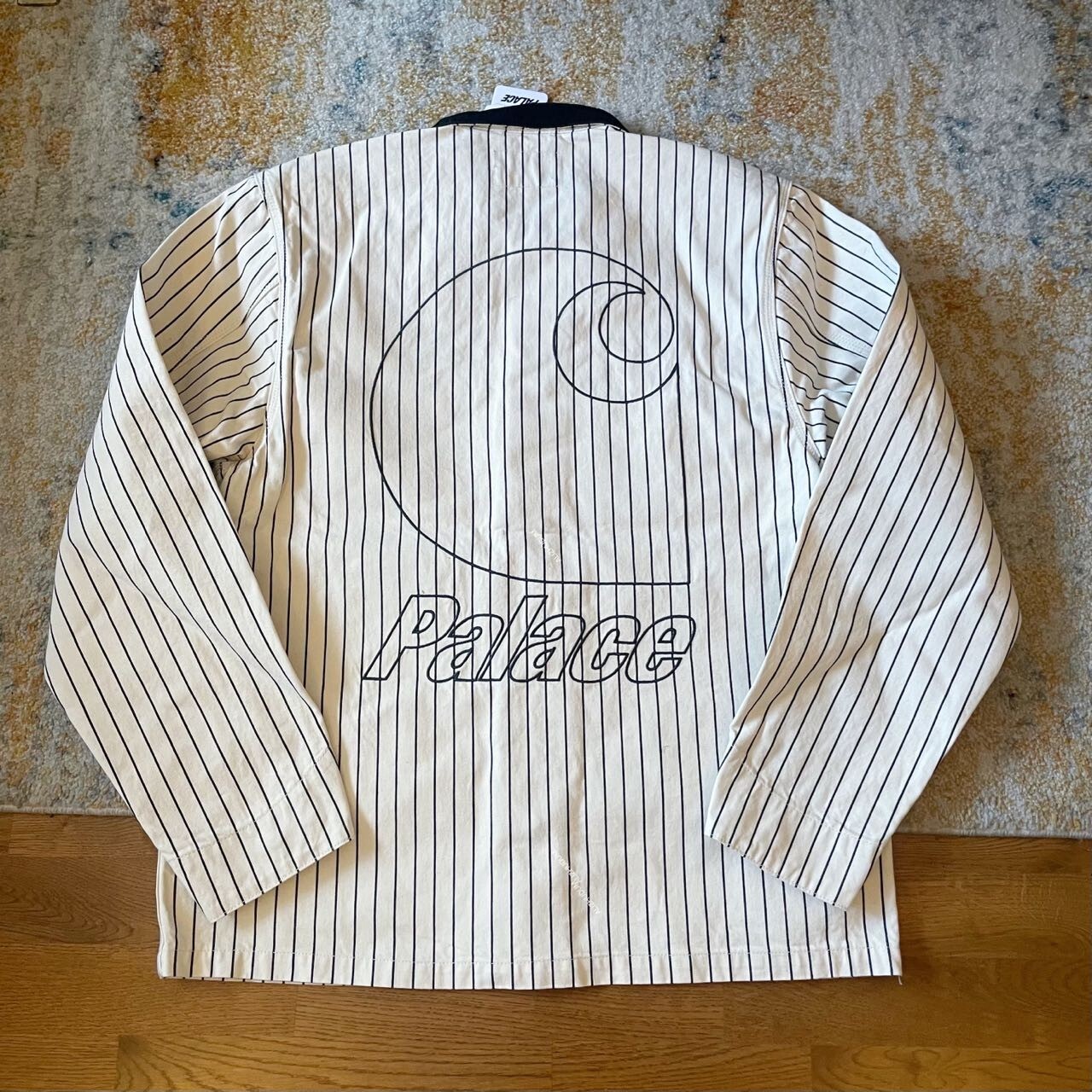 PALACE CARHARTT WIP MICHIGAN COAT PINSTRIPE HICKORY WAX BLACK L XL