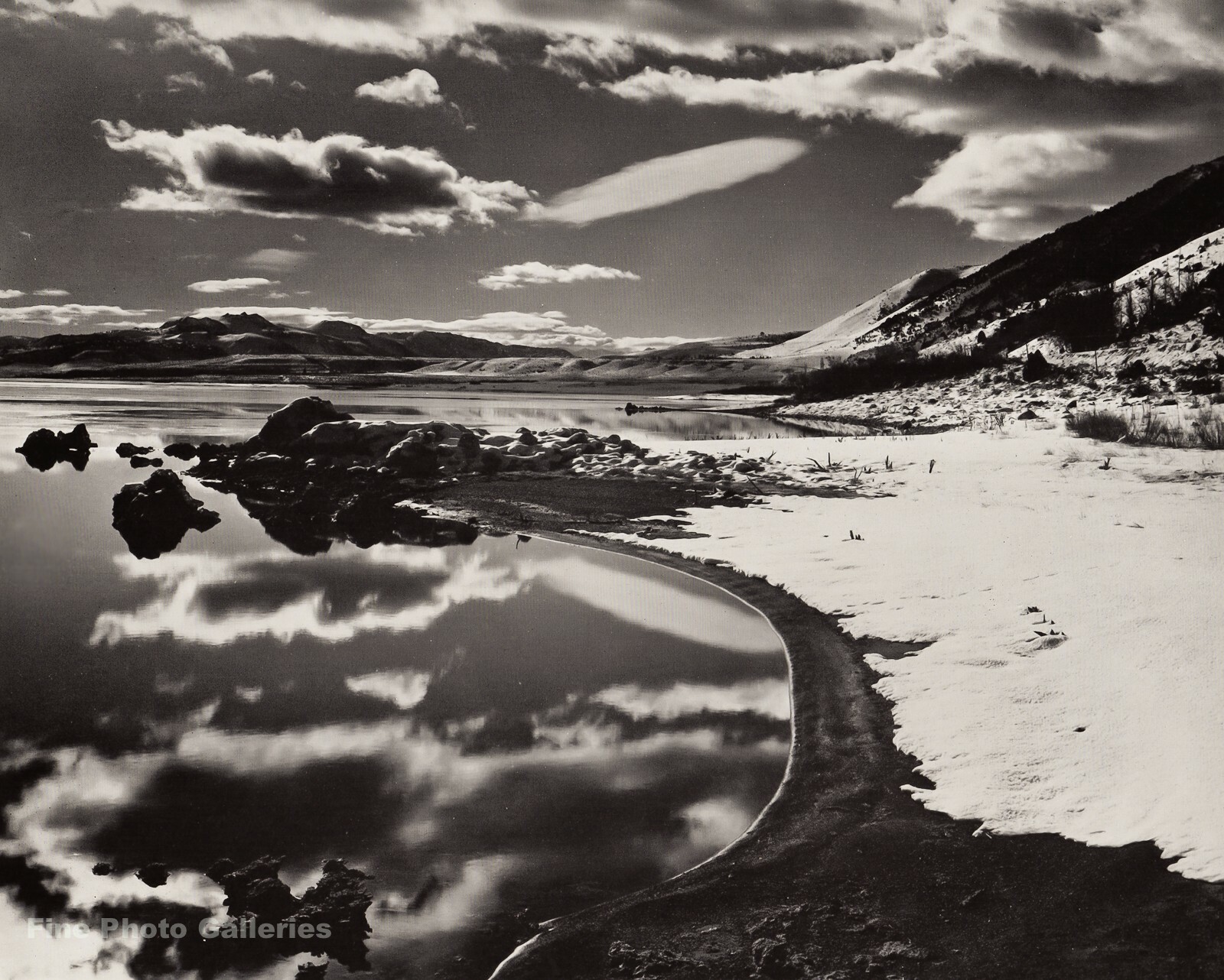1955 Vintage BRETT WESTON Mono Lake Snow Mountain Landscape Fine