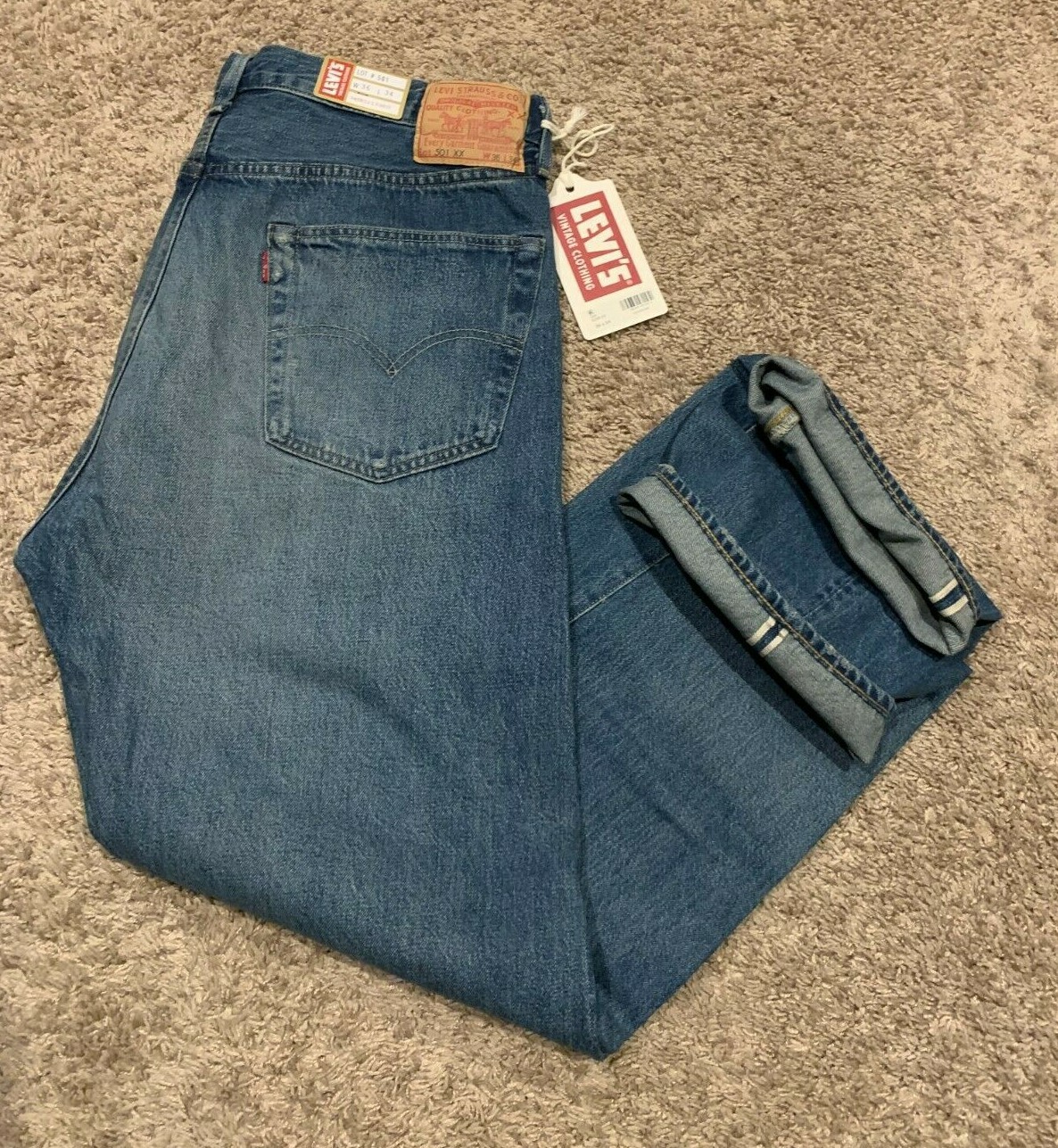 Levi's LVC 1955 501 XX Selvedge Jeans Made In Japan 36X34 NWT RT