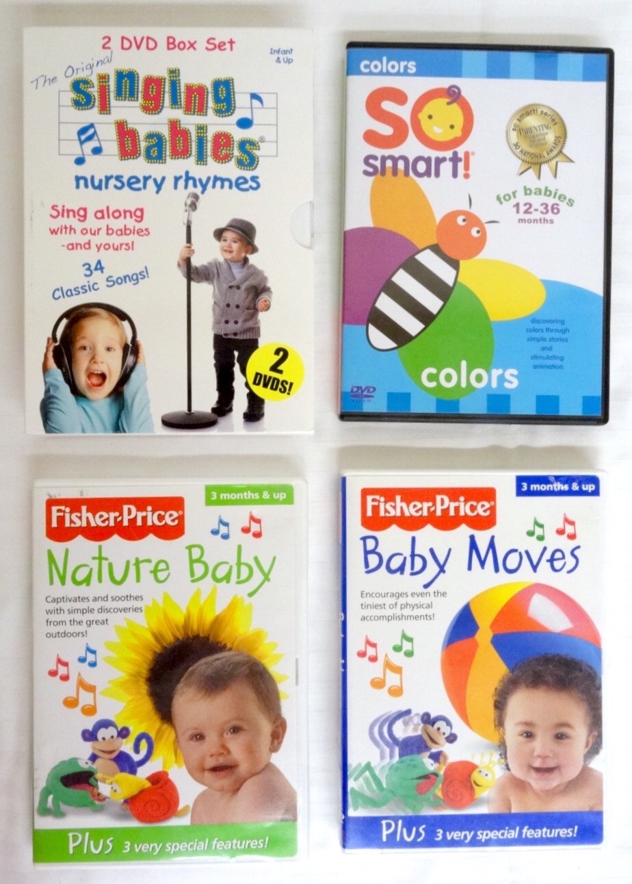 Lot of 4 Children DVD / Baby Movies - Singing Babies - Nature Baby