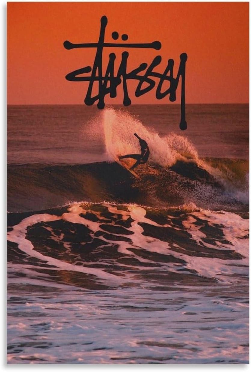 Stussy Dream Surfer Poster Vintage Black White Wall Art Print