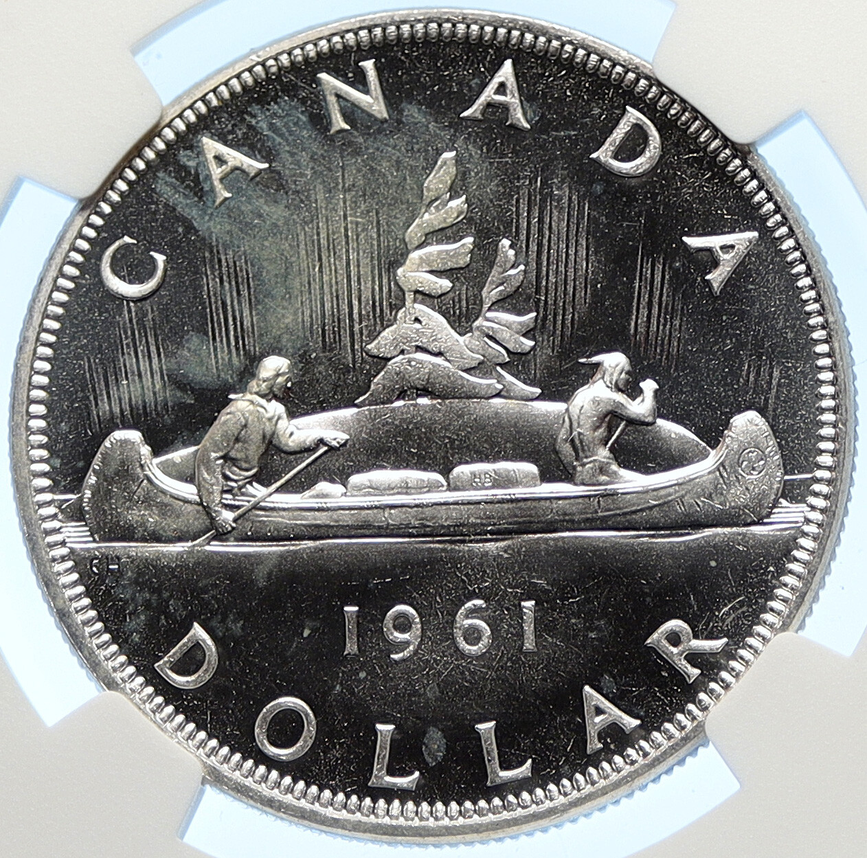 1961 CANADA Queen Elizabeth II VINTAGE Voyagers Silver Dollar Coin