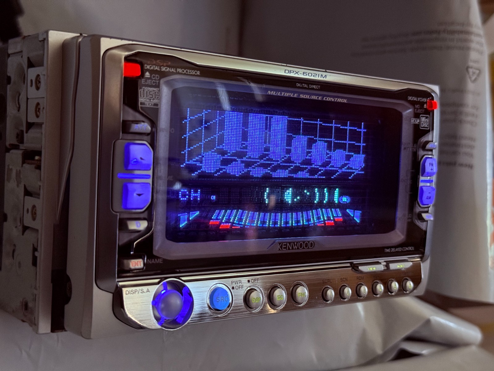 KENWOOD DPX-6021M JDM 2DIN CD MD Player w/ External Bluetooth Unit