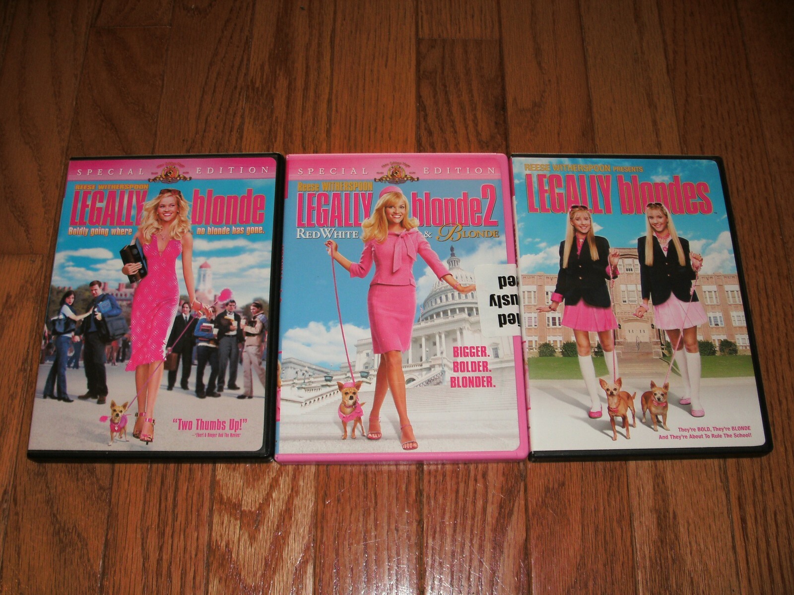 Legally Blonde trilogy on DVD. Legally Blonde 1 and 2 + Legally