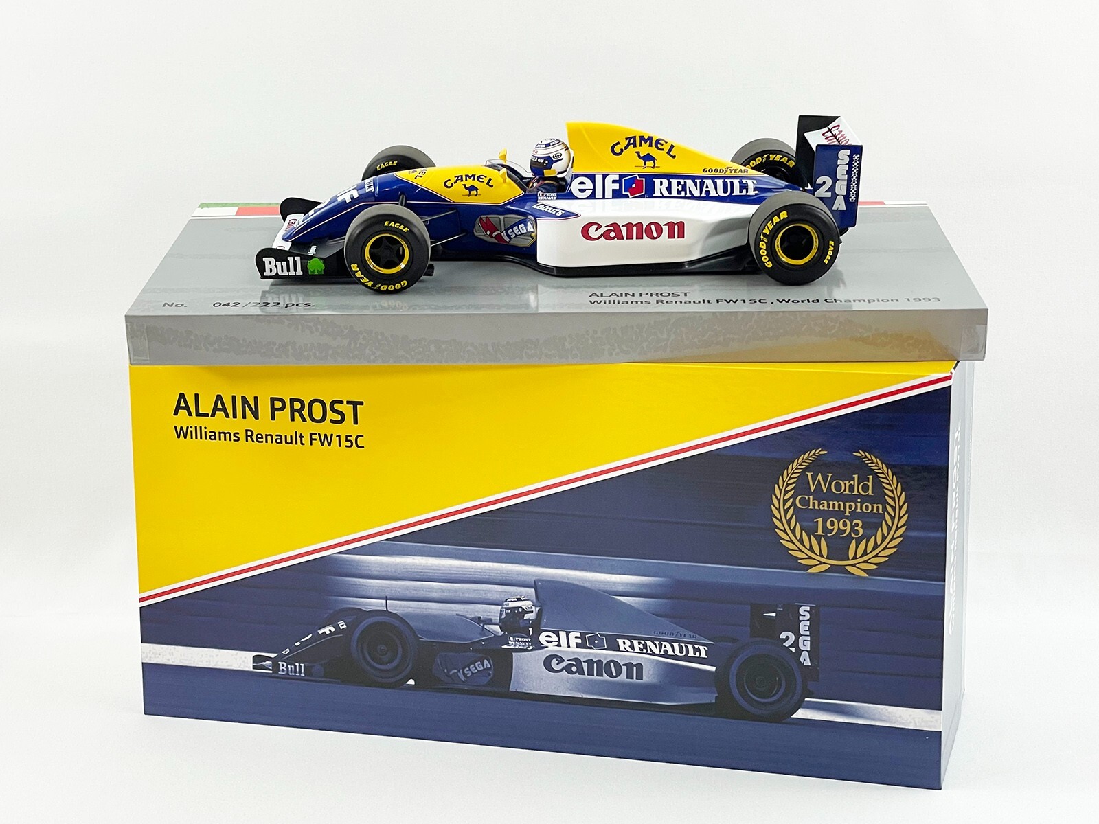 Williams F1 FW15C #2 Alain Prost 1993 World Champion 1:18