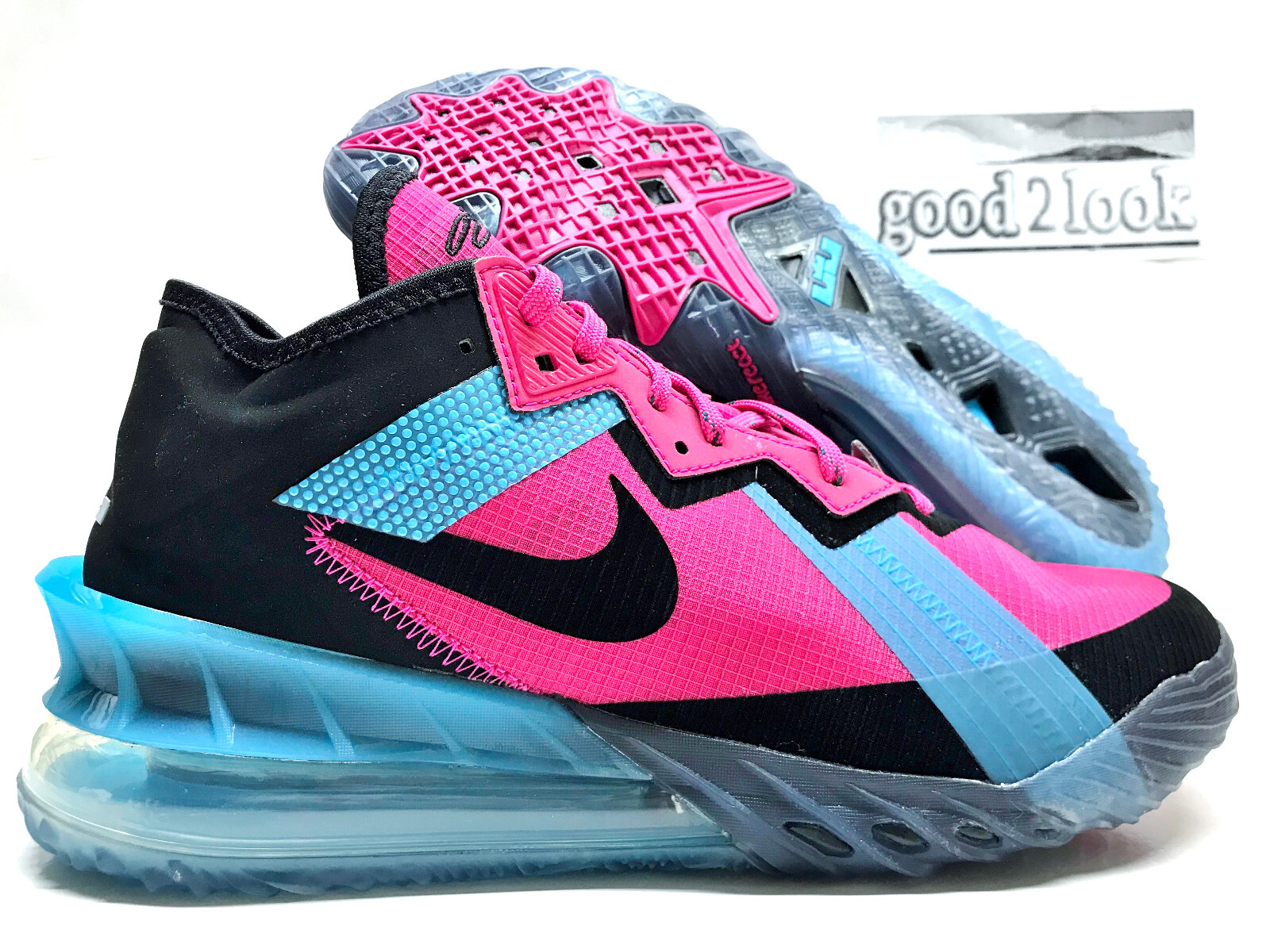 NIKE LEBRON XVII 18 LOW NEON NIGHTS FIREBERRY SIZE MEN'S 10