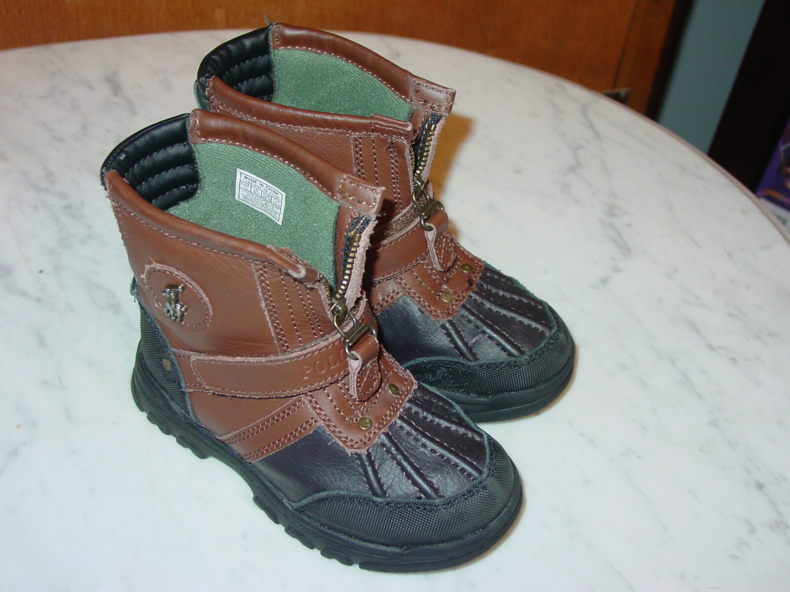 Boys Polo Ralph Lauren Conquered 998825 Brown Leather Toddler HI