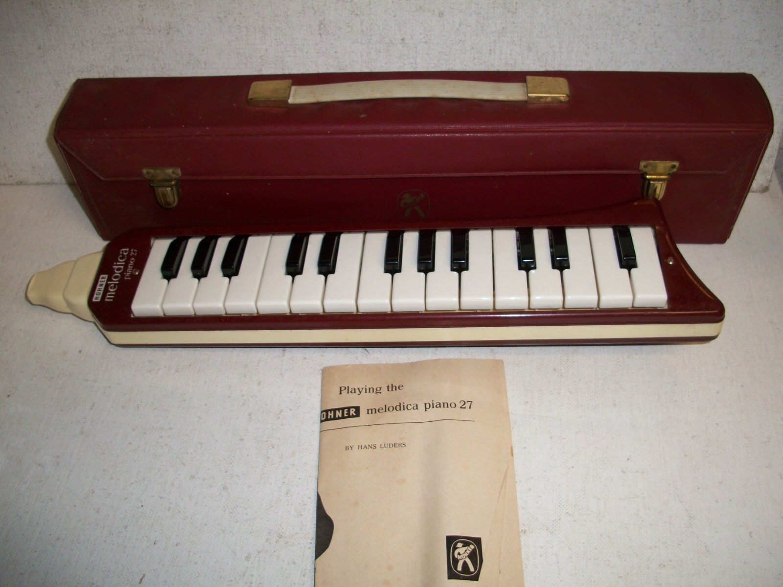 Vtg Hohner Melodica Piano 27 Made in Germany w/ Case Red Retro