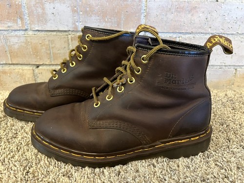 Vintage 90s Dr Martens Brown Boots Made in England Doc Martens Sz