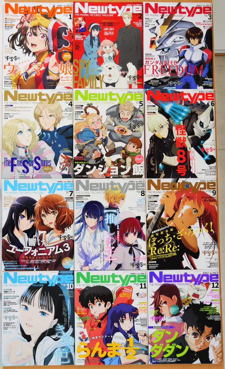 2024年のアニメ雑誌の表紙はどんな作品に彩られたのか、ニュータイプ
