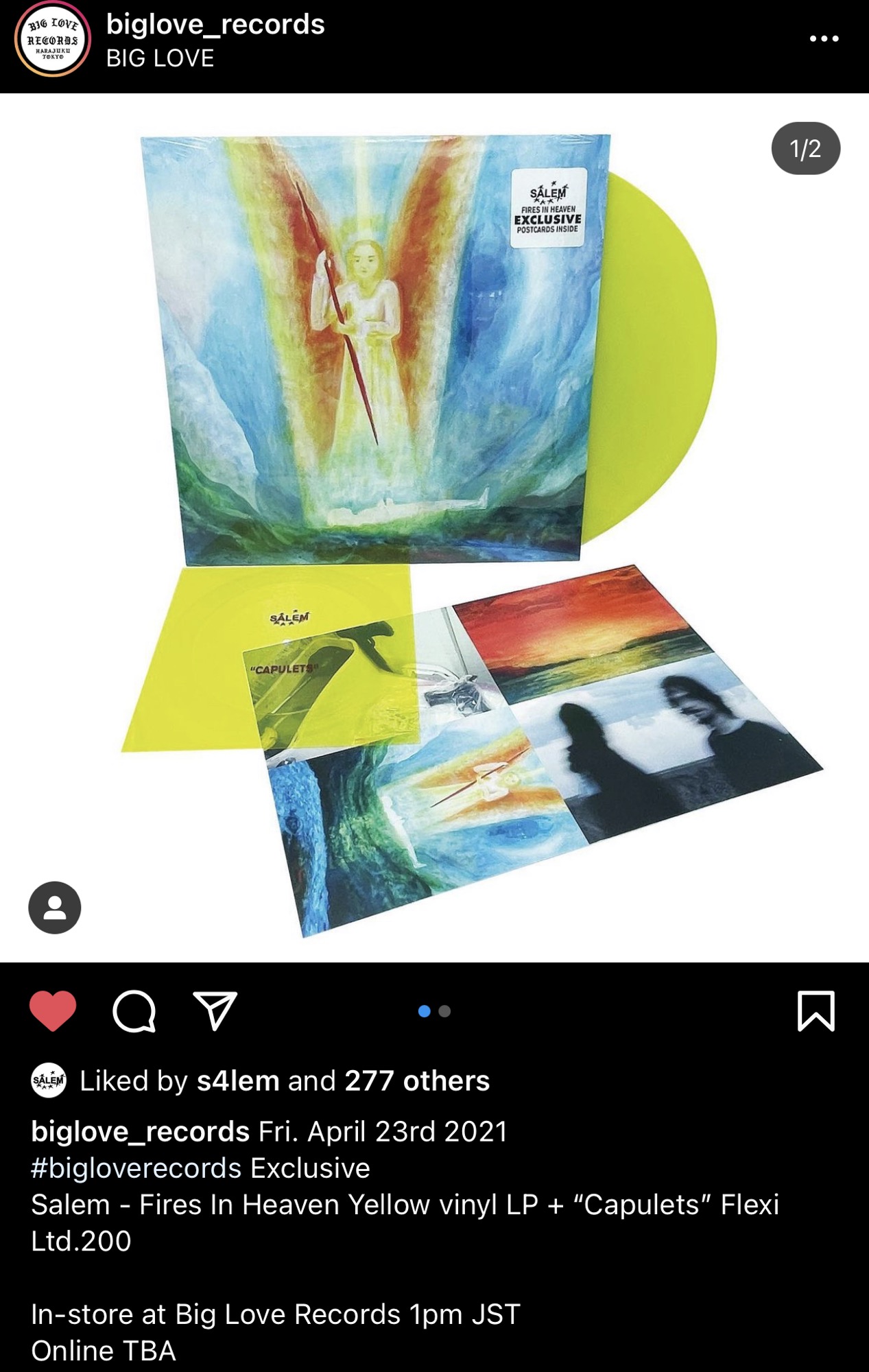 Salem - Fires In Heaven / limited to 200 / yellow LP / on Friday
